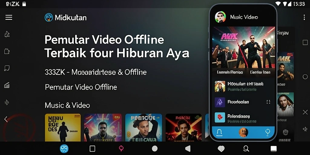 Tampilan aplikasi 33ZK dengan antarmuka pemutar video yang sederhana dan elegan.