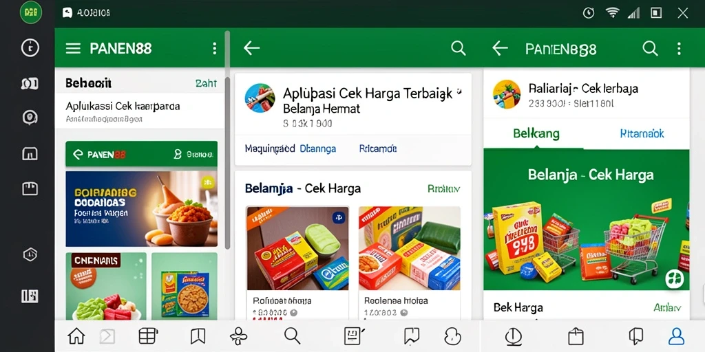 Screenshot utama PANEN88 menampilkan antarmuka aplikasi Cek Harga yang menarik.