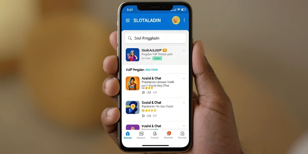 Tampilan antarmuka utama SLOTALADIN dengan fitur panggilan VoIP.